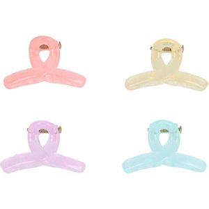 Haarsoires Haarspeld Haarklemmen 3cm – Wavevorm – Roze Creme Blauw Paars – Set van 4 - Haarclip Klem - Hair Claw - voor Opsteken Haar - Hair Clip - Decoratieve Haaraccessoire