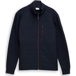 Tom Tailor - HYBRID SWEAT JACKET - Sweatjack - Blauw - Regular Fit