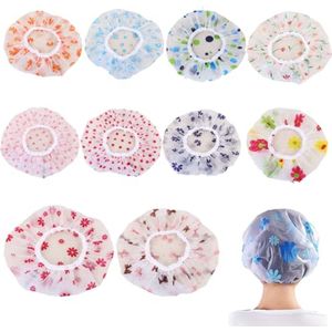 Lxtness 10 stuks douchemutsen, waterdichte douchemutsen voor dames, herbruikbare douchemuts voor meisjes en vrouwen, cosmetica, thuis, hotel, reizen