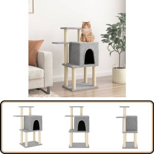 vidaXL Kattenmeubel - Sisal Krabpalen - Lichtgrijs Kattenmeubel - Krabpaal - Sisalkrabbers - Kattenspullen - Kattenhuis