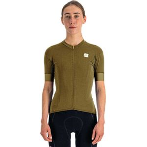 Sportful Monocrom Korte Mouw Wielertrui Groen XS Vrouw