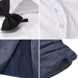 Gentleman Pak voor Babyjongens met Overhemd, Vlinderdas, Gilet en Broek - Maat 1-4 Jaar