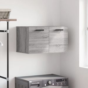 The Living Store Wandkast 60x36,5x35 cm bewerkt hout grijs sonoma eikenkleurig - Wandkast - Grijze Wandkast - Houten Wandkast - Badkamerkast - Salonkast