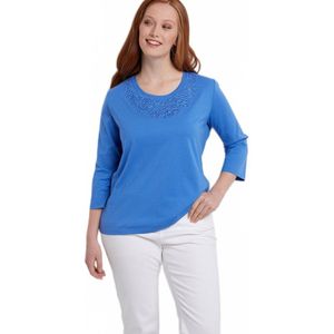 T-shirt met 3/4 mouwen en geborduurde kraag met studs