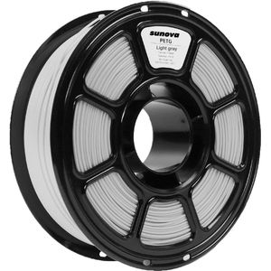 Sunova PETG Filament 3D drukmateriaal 3D Print Petg Filament 1.2KG Milieuvriendelijk Goede taaiheid Mix Kleur Generiek Petg-Lichtgrijs