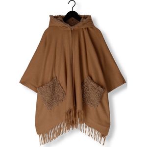 Liu Jo Fake Fur Cloack Truien & vesten Dames - Sweater - Hoodie - Vest- Camel - Maat ONESIZE