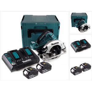 Makita DHS 782 PG2J Accu handcirkelzaag 36V (2x18V) 190 mm borstelloos in Makpac + 2x 6.0 Ah accu + dubbele lader