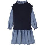2-in-1 jurk voor meisjes marineblauw