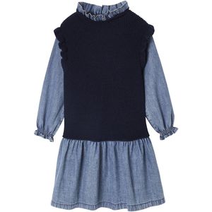 2-in-1 jurk voor meisjes marineblauw
