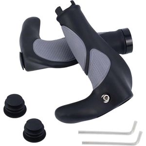 Fietsgreep hoorn stuurgrepen met geldemping - Ergonomisch en antislip (Zwart)