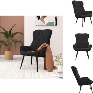 vidaXL Relaxstoel Velvet Zwart - 70x77x98 cm - Hoogwaardig materiaal en stevig frame - Fauteuil