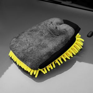 Dubbelzijdige microvezel handschoen - Schoonmaak Handschoen - Auto Washandschoen - Washandschoen auto - Spons - Afstoffen