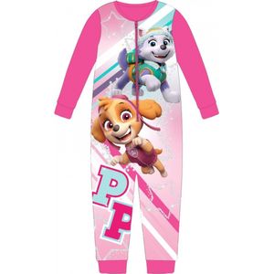 Paw Patrol onesie - roze - PAW Skye en Everest fleece pyjama - maat 92/98