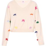 myMo - Comfy - Gebreide Trui - V-hals - Veelkleurige Strikken