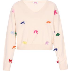 myMo - Comfy - Gebreide Trui - V-hals - Veelkleurige Strikken