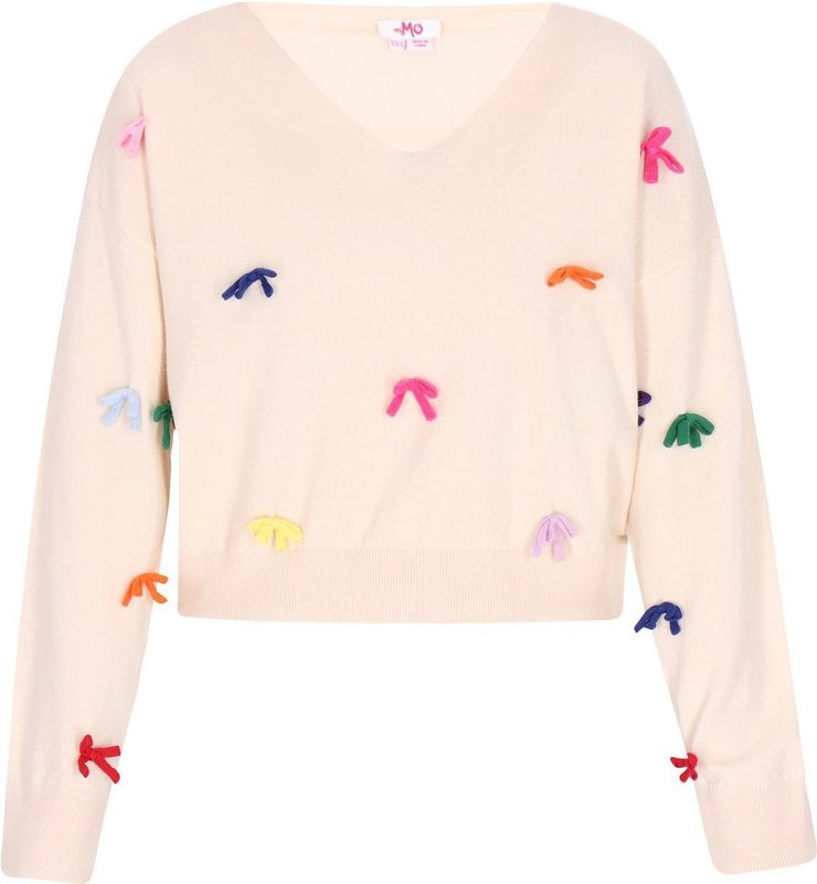 myMo - Comfy - Gebreide Trui - V-hals - Veelkleurige Strikken