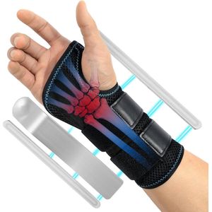 Namajunas - Polsbrace Rechts - Polsbandage - Met 3 Metalen Spalken - Polsondersteuning