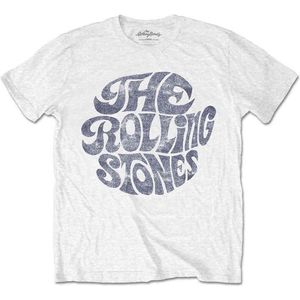 The Rolling Stones - Vintage 70s Logo Heren T-shirt - 2XL - Wit