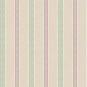 Blooming Garden 6 - Retro Strepen - Vliesbehang - Behang - Muurdecoratie - Wanddecoratie - Groen/Roze - 0,53 x 10,05 M.