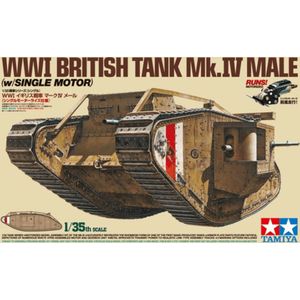 1:35 Tamiya 30057 WWI British Tank Mk. IV Male (mot.) with 5 Figures Plastic Modelbouwpakket