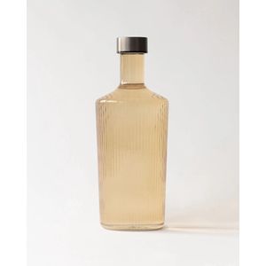 Paveau Waterflessen Waterfles 1.25 liter Schenkkan Glas Karaf Met Dop Bells Amber Beige