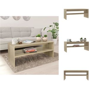 vidaXL Salontafel Scandinavisch - 100 x 40 x 40 cm - met schap - Sonoma eiken - Tafel