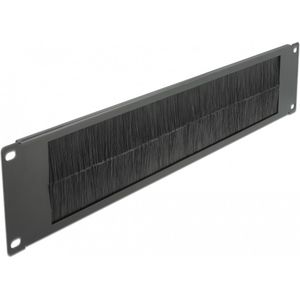 Delock - Penseelstrip - Zwart - Metaal - Voor 19 Inch Netwerkkast