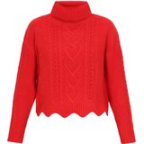 MYMO - Trui - Rood - Effen - Lange Mouw - Korte Pasvorm