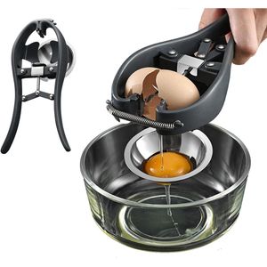 Provento - Roestvrij stalen hand-eieropener met eigeelscheider