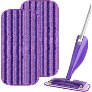 2PCS Herbruikbare Microfiber Mop Vulling Pads - Wasbare Mop Pads voor Huishoudelijke Nat Droog Vloer Mop - Mop Hoofd Vervanging voor Hardhout Laminaat Vloer Schoonmaak