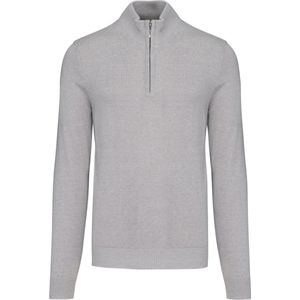 Pullover/Cardigan Heren S Kariban Rolkraag Lange mouw Grey Melange 50% Katoen, 50% Acryl