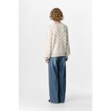 Object - Objhollow Re Knit Pullover - Trui - White Sand