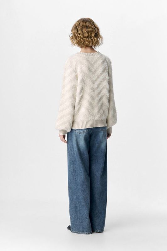 Object - Objhollow Re Knit Pullover - Trui - White Sand