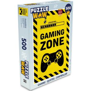 Puzzel Gaming - Quotes - Controller - Gaming zone - Game - Legpuzzel - Puzzel 500 stukjes