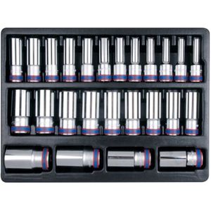 King Tony Lange Dopsleutelset 1/2"" Inbus 8-36mm 25-delig