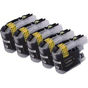 KATRIZ® huismerk inkt voor Brother LC123Zwart |5x20ml | Geschikt voor Brother DCP J132W / J4110DW / J552DW / J752DW / J152W / J172W / MFC J4410DW /J4510DW / J4610DW / J4710DW / J470DW/ J6520DW / J6720DW / J6920DW / J870DW