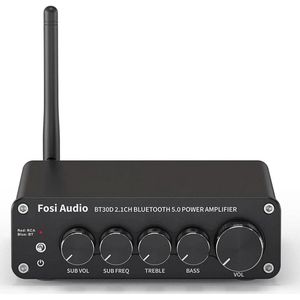 Fosi Audio BT30D - Bluetooth 5.0 - 2.1-Kanaal - Eindversterker met Bass & Trebleregeling