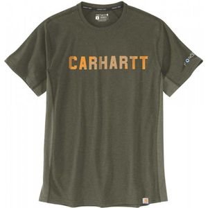 Carhartt Force Flex Block Logo T-Shirts S/S Basil Heather-2XL