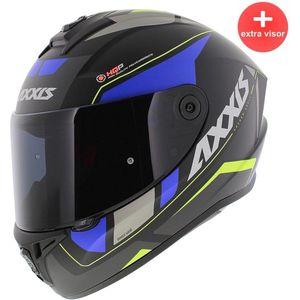 Axxis Draken S helm Wind mat zwart blauw XS - Extra donker vizier
