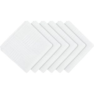 6 Stuks Witte Zakdoeken Voor Mannen en Vrouwen - Katoen - 40 x 40 cm
