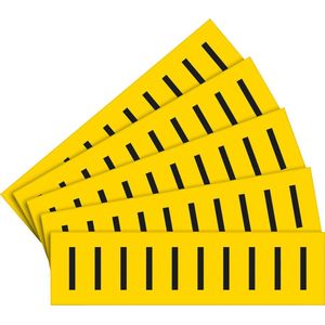Letter stickers alfabet met laminaat - 5 x 10 stuks - geel zwart teksthoogte 60 mm Letter I