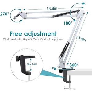 professional microphone arm - QuadCast Boom Arm Stand / microfoonhouder, microphone arm standard adjustable microphone stand - Microfoonstandaard