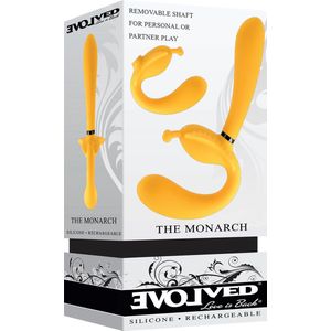 Evolved - The Monarch Strapless Strap On Vibrator - Geel
