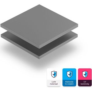 Geschuimd PVC plaat 3 mm dik - 80 x 80 cm - Grijs