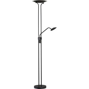 Fischer & Honsel - Vloerlamp Tallri - 1x LED 35 W (incl.) - 1x LED 7,5 W (incl.) - Zwarte Zandgrond