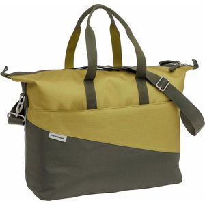 New Looxs ® Oslo Tendo - Enkele Fietstas - Schoudertas met Laptopvak - Afneembare Shopper met Rits - Multifunctioneel - 100% Gerecycled Polyester - Geschikt voor Electrische Fietsen - 21 Liter - Olive-Yellow