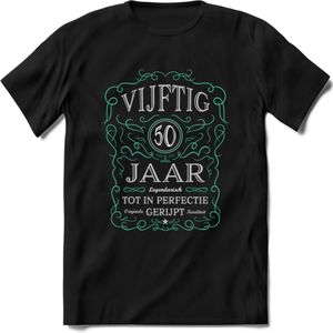 50 Jaar Legendarisch Gerijpt T-Shirt | Aqua - Grijs | Grappig Verjaardag en Feest Cadeau Shirt | Dames - Heren - Unisex | Tshirt Kleding Kado | - Zwart - S