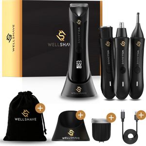 Wellshave Shave Package 3.0 - Neustrimmer - Bodygroomer - All In One Wenkbrauw en Oorhaar trimmer - Neushaartrimmer voor mannen -Body Trimmer Heren - Shaver voor Schaamstreek & Lichaam - Vaderdag Cadeau