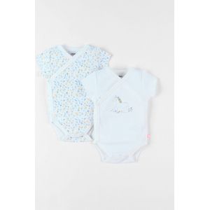 Noukie's - Rompertje - 2 Pack - Meisjes - Bloemen en eenhoornmotief - Ecru - 1 maand 56