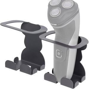 JGS Premium - Elektrische scheermeshouder voor badkamer - Grijs - Opberghouder voor scheerstandaard - Compatibel met verschillende series - Handig accessoire met 75 characters